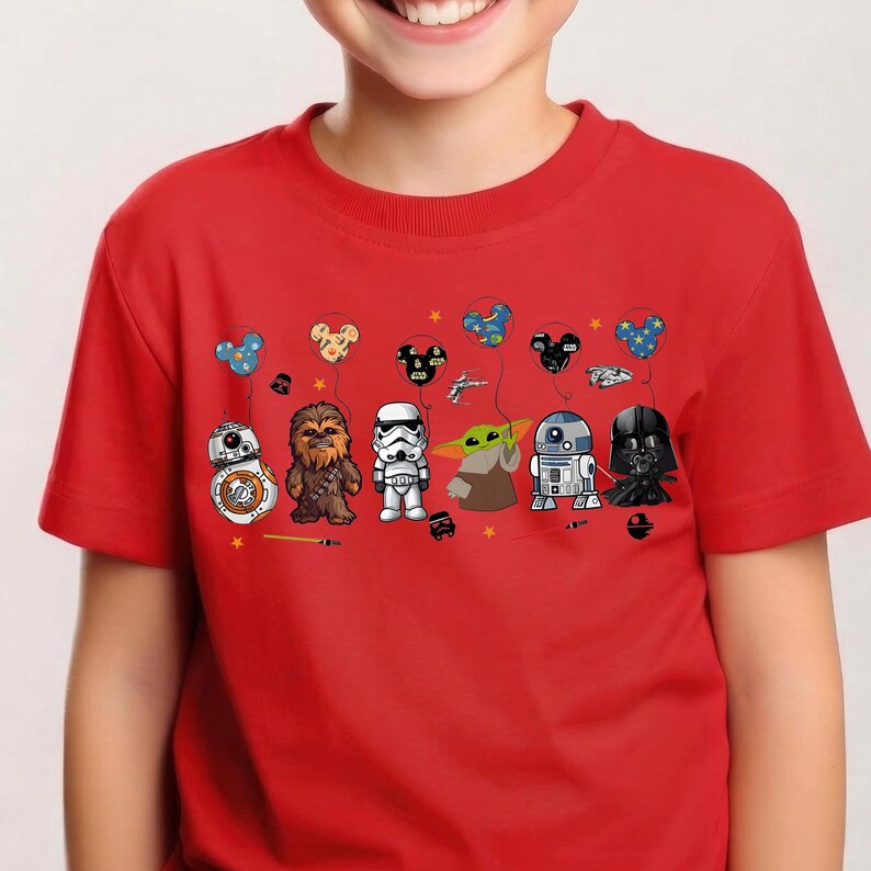 Star Wars Character PNG , Star Wars Disney Balloon Tee, Star Wars gift Shirt, Star War T-shirt, Baby Yoda, Star war Disneyland Vacation png image 3