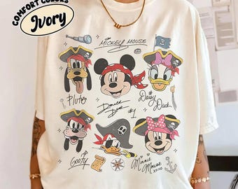 Vintage Disney Pirate Crew PNG, Mickey & Friends Pirate PNG Disney Cruise Pirate Night PNG, Disney Disney Pirates of Tee