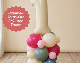 Kit de torre de globos para decoración de fiestas, centro de mesa de cumpleaños DIY, exhibición para baby shower, celebración, mosaico de látex de color personalizado, configuración de columna para eventos
