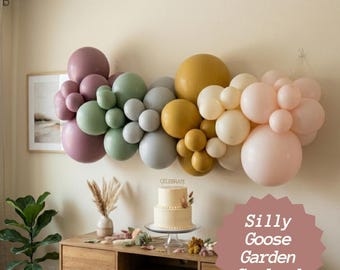 Guirnalda de globos de gansos, arco de exhibición, kit de arreglos para fiestas, baby shower, cumpleaños, celebración, primer cumpleaños, temática vintage, jardín pastel, boda
