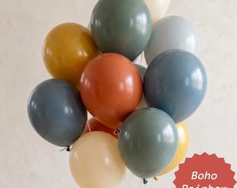 Curated Balloons Boho Rainbow Hippy Chic Theme Birthday Balloon Party Decoration Graduation Celebration Bundle Pastel Baby Shower Aesthetic