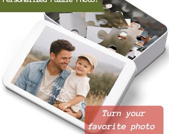 Rompecabezas fotográfico personalizado Regalo para papá Regalo de cumpleaños personalizado para papá Recuerdo familiar Rompecabezas Día del Padre Rompecabezas de hojalata Juego de imágenes