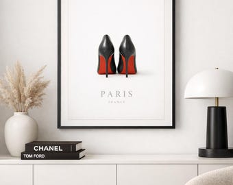 Minimalist Paris poster – Iconic high heels – Chic wall art – Elegant fashion poster – Digital file – Picot – abstract wall art