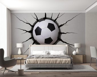 Dynamisk fotboll med krossad glaseffekt, självhäftande väggmålning: 40 ST