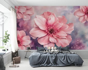 Papel pintado floral en tonos pastel autoadhesivo: 98ST