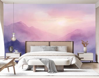 Mountain Serenity at Dawn Wallpaper Peel and Stick Wallpaper: 68ST