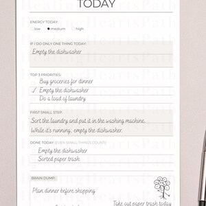 ADHD Daily To Do List Undated | Minimal Daily Planner PDF A4 A5 for Focus & Productivity