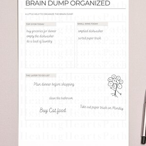 ADHD Brain Dump List – Minimal Printable for Overwhelm Relief | A4 A5 PDF & Canva
