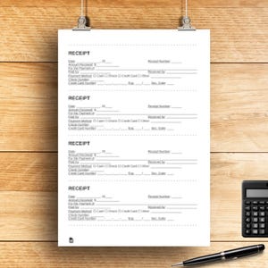 Editable Receipt Template Canva, Small Business Invoice (digital ...
