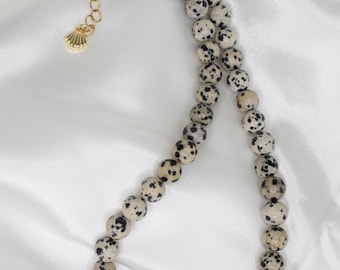 Handmade Dalmatian Jasper Beaded Choker | Gold Filled | Stainless Steel | Layering Jewelry