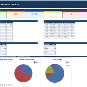 Ultimate Business Tracker | Excel and Google Sheets Template | Invoice Tracker, Client Database, Income & Expenses | Small Business
