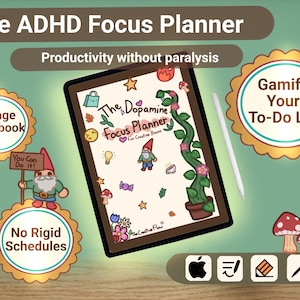 ADHD Dopamine Menu & Daily Focus Planner | Digital Overwhelm Breaker fo