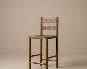 Unique Housewarming Gift, Artisan Solid Wood Bar Stool, Personalized New Home Furniture, Handmade Wedding Gift for Couple DL1011ZZ