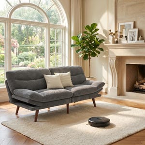 Corduroy Futon Sofa Bed, 66 Inch Convertible Couch, Adjustable Sleeper Sofa for Small Spaces, Living Room, Office, Guest Room DL1014ZZ