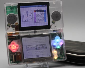 Nintendo DS Lite ∗ RGB Buttons ∗ USB-C Port ∗ Transparent Shell ∗ New Touchscreen ∗ Carrying Case