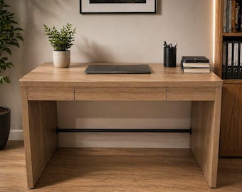 Escritorio para computadora de 47 pulgadas con cajón, escritorio de estilo rústico con almacenamiento, escritorio de madera para oficina en casa, tocador bohemio para dormitorio, escritorio de estudio.