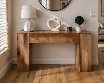 Console Table with Storage, 61 Inch Entryway Table with Cabinets, Narrow Sofa Table Behind Couch, Hallway Table, Accent Table