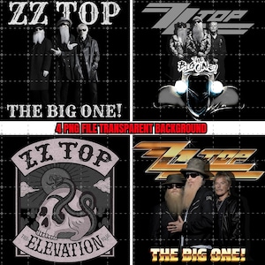 ZZ Top PNG: The Big One Tour, Rock Band T-Shirt Design (Digital Download)