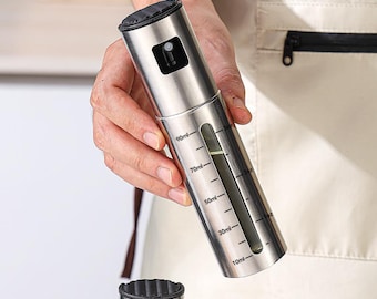 Stainless Steel Oil Sprayer Bottle, Kitchen Cooking Mister, BBQ Grill Gadget (100ml)