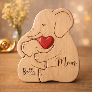 4 Sottobicchieri A Tema Indiano 'Red Elephant' - Con Elefante E Scritta MUM Gold, 9,5x9,5 Cm
