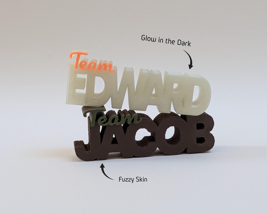 Team Jacob Lettering Team Edward / Team Jacob – 3D Lettering | Vampire Vs. Werewolf Decor ...