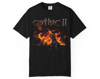 Gothic II Shirt, Retro RPG Video Game Graphic Tee, Nameless Hero Khorinis Fantasy