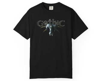 Gothic I RPG Retro Videospiel Shirt, Graphic Skull Logo, The Kolonie T-Shirt