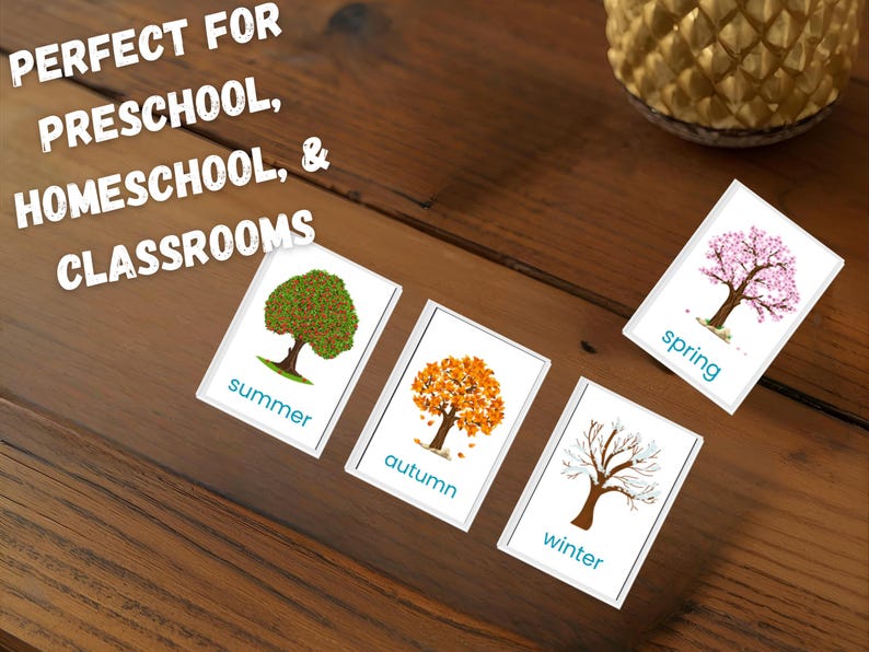 Seasons Flashcards – Preschool Learning, Kids Education (digital ...