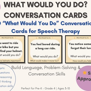 Que feriez-vous Cartes de scénario | Aptitudes sociales et orthophonie | Résolution de problèmes pour les enfants