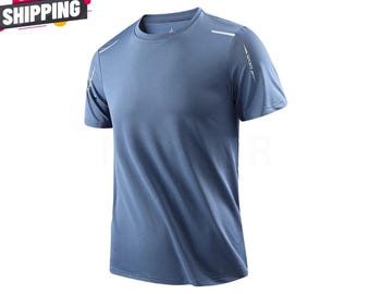 Men's Quick Dry Polyester Athletic Shirt for Running, Hiking, Gym Summer Wear