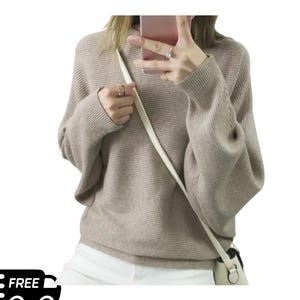 Oversized Batwing Knit Sweater, One Shoulder Loose Pullover, Cozy Autumn Fashion