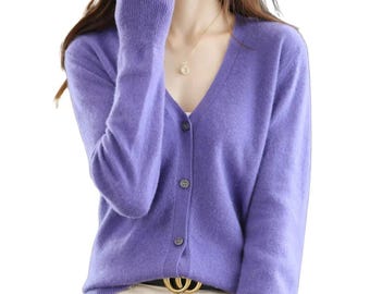 Korean Style Knit Cardigan: Women's Slim Fit V-Neck Sweater