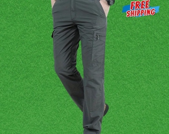 Men's Quick Dry Cargo Pants: Lightweight Hiking Trousers, Breathable Nylon Summer Casual Wear
