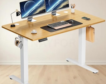 Elektriskt ståbord 40 x 24 tum Ergonomisk sit-stand-arbetsstation, moderna hemmakontorsmöbler