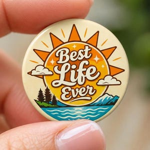 Life Ever Sun Landschaft Pin | JW Pioniergeschenk Button