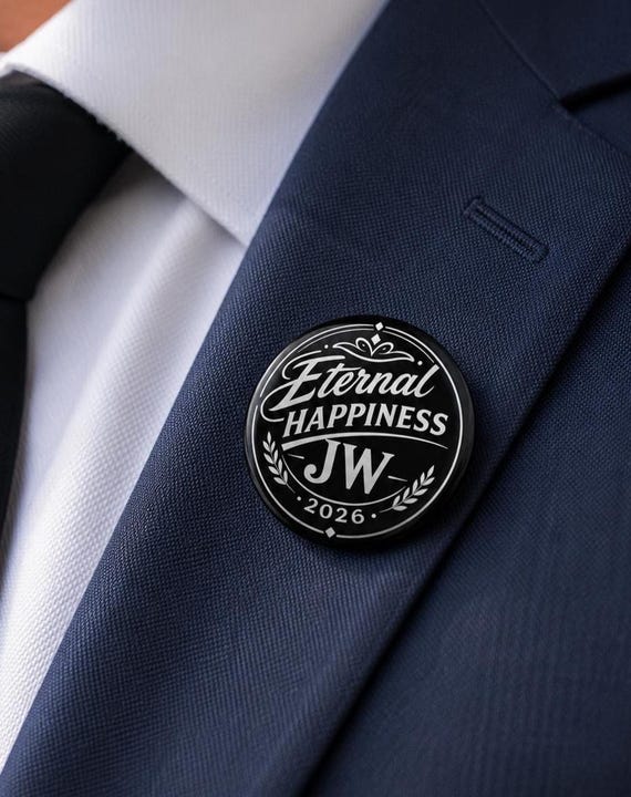 2026 JW Convention Button Pins | English | Eternal Happiness |  1.25"| 2.25” | English & Spanish