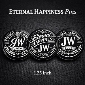 2026 JW Convention Button Pins | English | Eternal Happiness | 1.25"| 2.25” | English & Spanish image 4