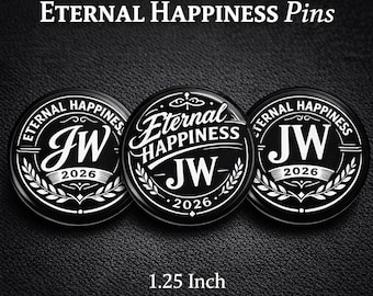 2026 JW Convention Button Pins | English | Eternal Happiness |  1.25"| 2.25” | English & Spanish