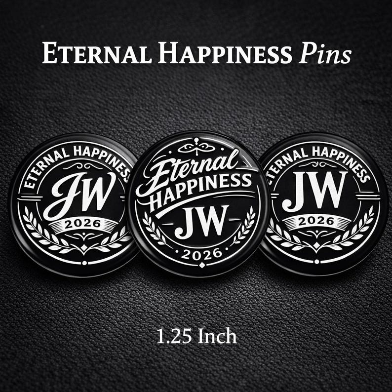 2026 JW Convention Button Pins | English | Eternal Happiness | 1.25"| 2.25” | English & Spanish image 4