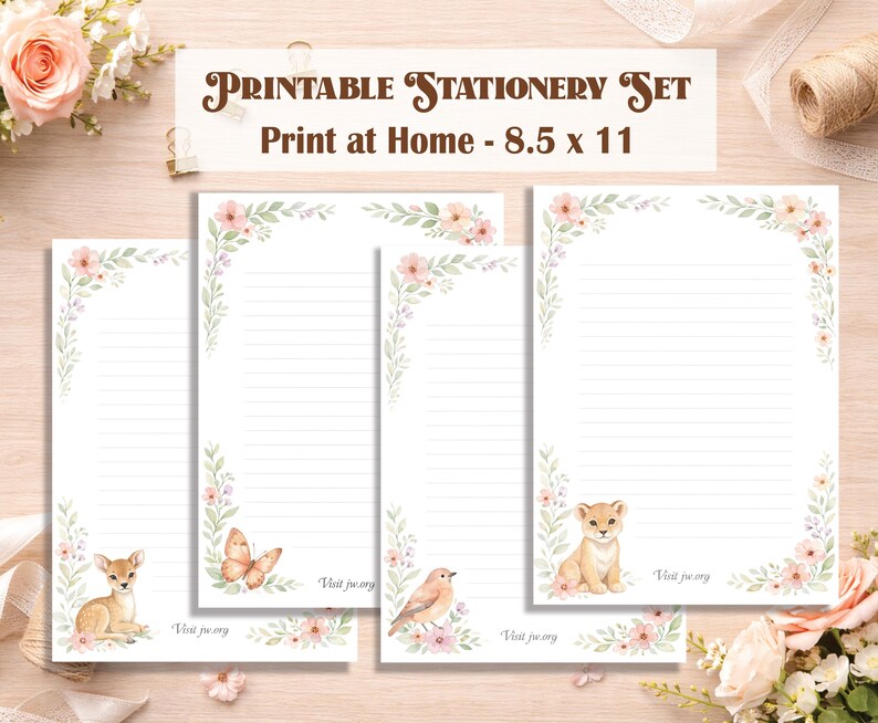 JW Printable Stationery Writing Paper - Digital Download | Print at ...