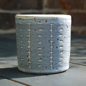 Pale blue Japandi style planter