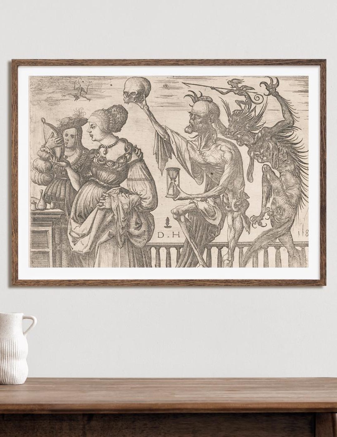 Death Renaissance Renaissance Illustration Death and the Devil Glossy Poster Picture ...