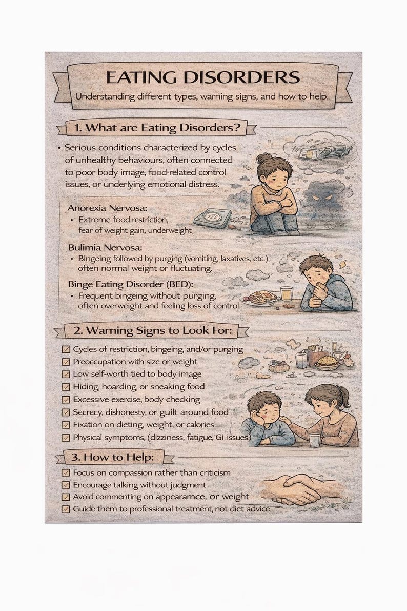 Updated Eating Disorders Printable Infographic | What Are Eating ...