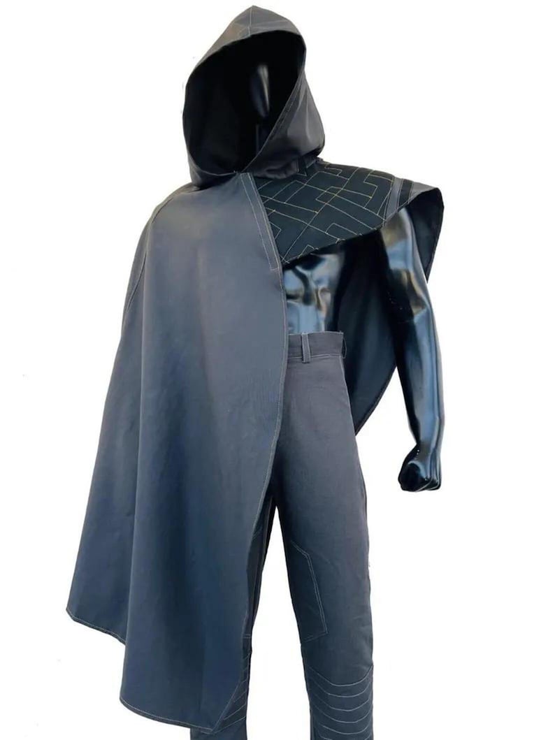 Jedi Survivor Inspired Mandalorian Poncho | Star Wars Bounty Hunter Hooded Cape Cloak | Din Djarin Cosplay Outfit image 1