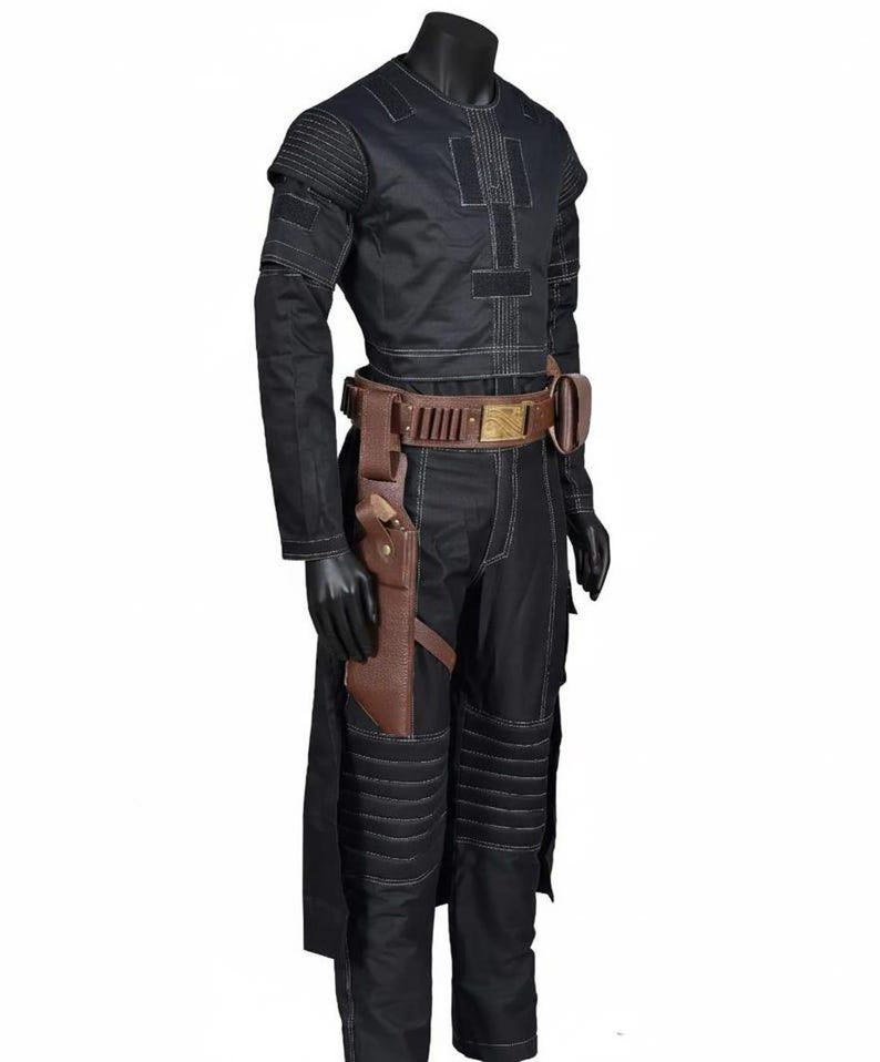 Boba Fett Star Wars Mandalorian Flight Suit Costume | Book of Boba Fett Cosplay Outfit | Beskar Bounty Hunter with Holster Belt image 4