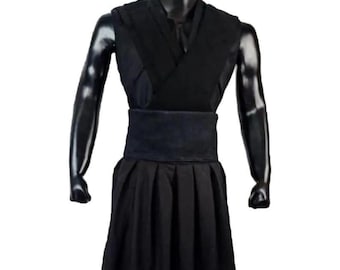 Qimir The Stranger Cosplay Costume, Star Wars The Acolyte Sith Outfit, Dark Jedi Tunic Poncho Belt Set Halloween Costume