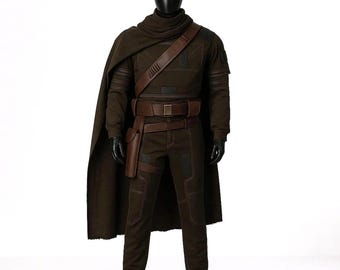 Din Djarin Mandalorian Costume, Star Wars Bounty Hunter Cosplay Outfit, Beskar Flight Suit, Flak Vest, Holster Belt & Cape