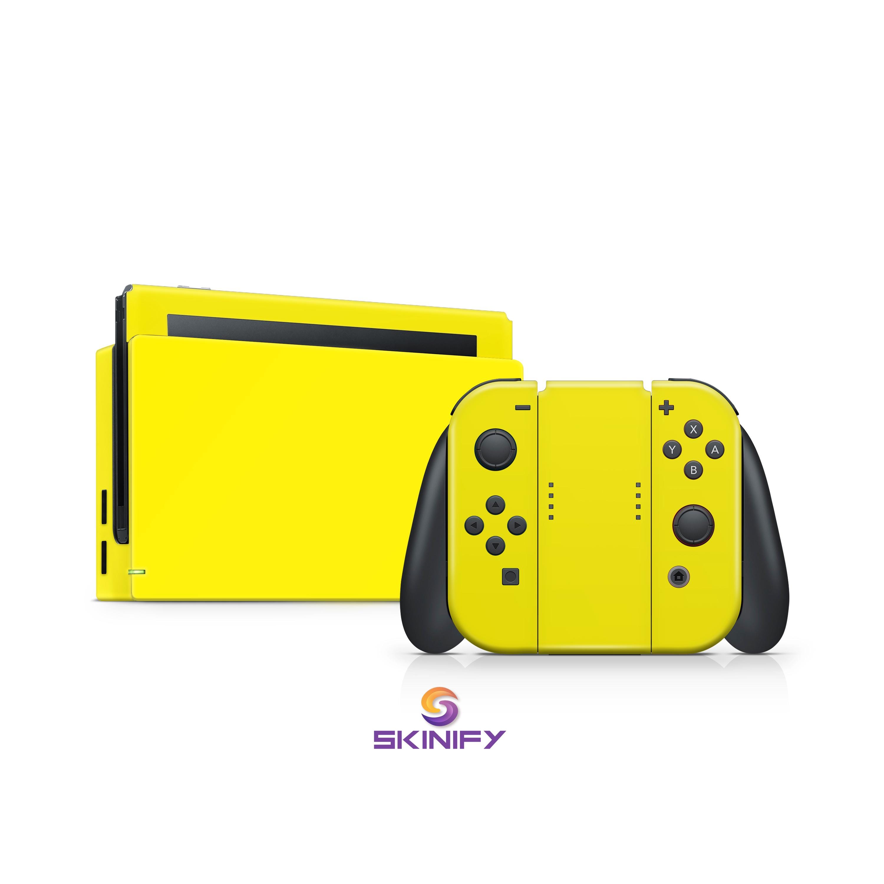 Vinilo adhesivo premium para Nintendo Switch en amarillo intenso