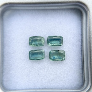 Natural Kyanite Gemstone Lot 2.40 Ct, 4x6mm Blue Green Faceted Kyanite Stones, Rectangular Loose Gemstones for Jewelry Making