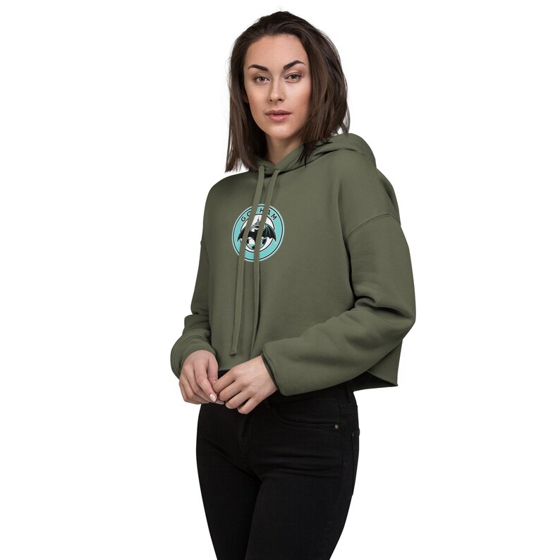 Gotham FC Bat Logo NWSL Women's Soccer Crop Hoodie